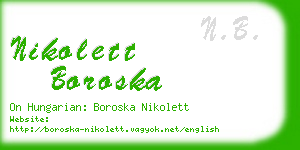 nikolett boroska business card